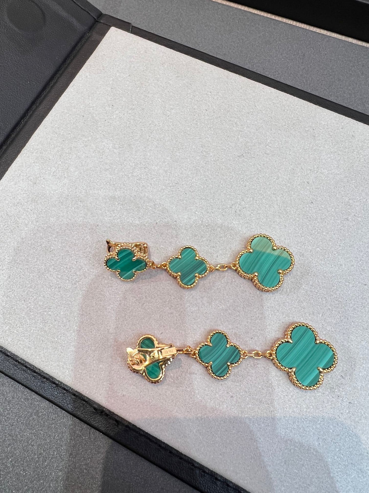 [✨ROSE💎]CLOVER MALACHITE 3 MOTIFS GOLD