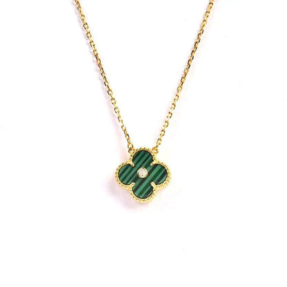 [✨ROSE💎]CLOVER 15MM DIAMOND TURQUOISE NECKLACE