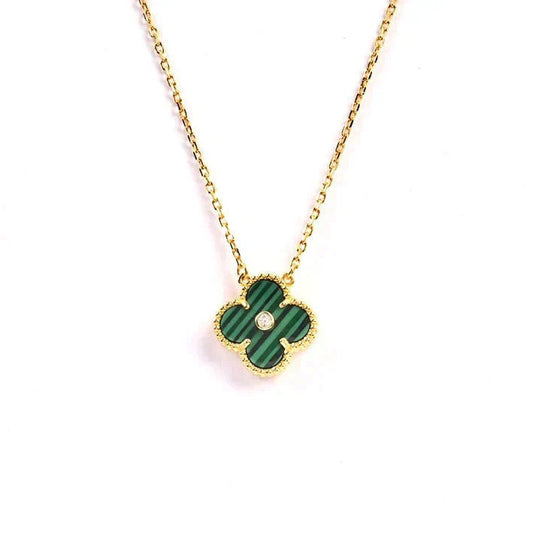 [✨ROSE💎]CLOVER 15MM DIAMOND TURQUOISE NECKLACE