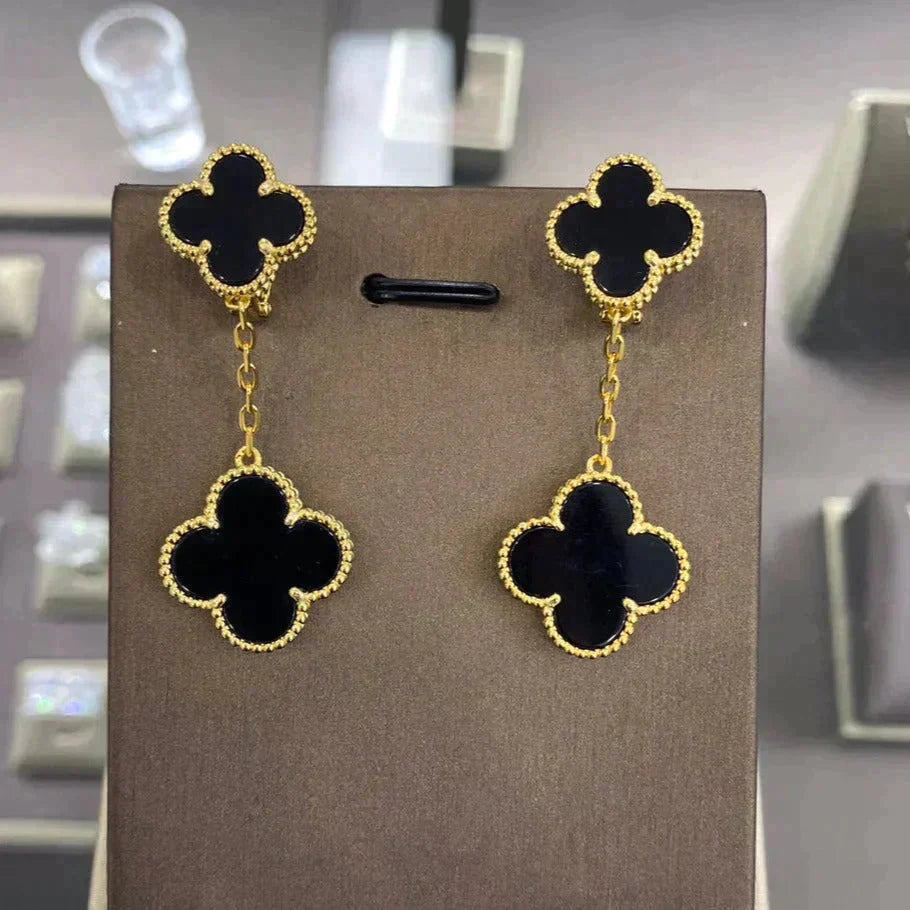 [✨ROSE💎]CLOVER 2 MOTIFS  EARRINGS (MULTIPLE CHOICESC