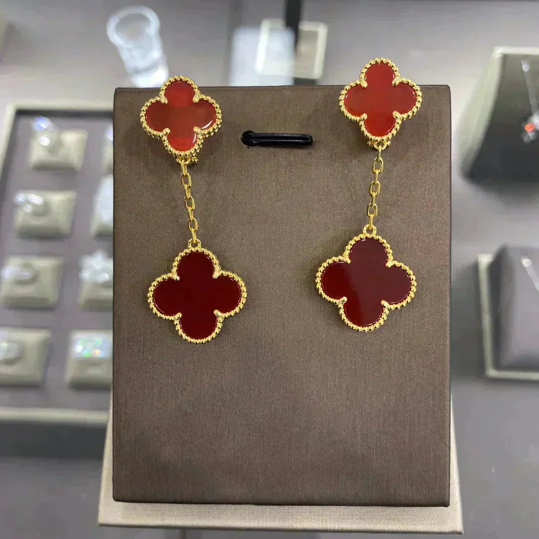 [✨ROSE💎]CLOVER 2 MOTIFS  EARRINGS (MULTIPLE CHOICESC