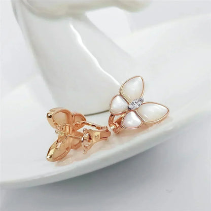 [✨ROSE💎]BUTTERFLY MOP DIAMOND EARRINGS