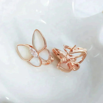 [✨ROSE💎]BUTTERFLY MOP DIAMOND EARRINGS