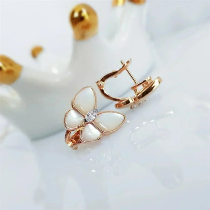 [✨ROSE💎]BUTTERFLY MOP DIAMOND EARRINGS