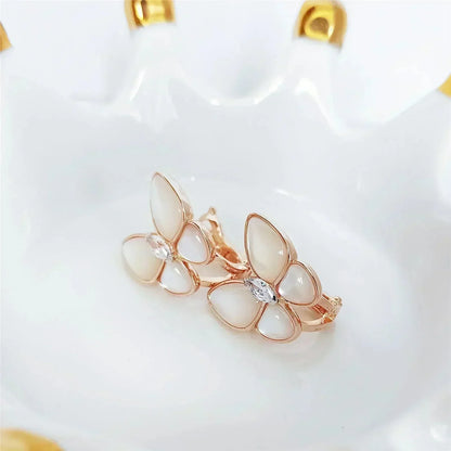 [✨ROSE💎]BUTTERFLY MOP DIAMOND EARRINGS