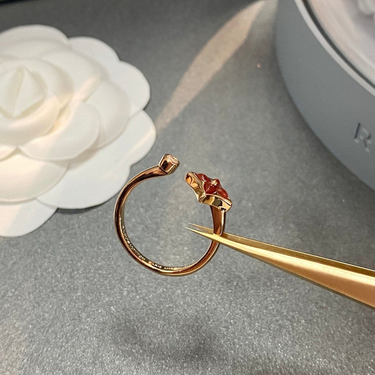 [✨ROSE💎]STAR 1 DIAMOND OPEN RING