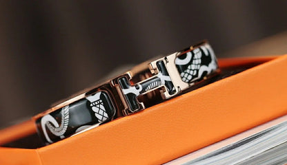 [✨ROSE💎]H TARTAN BRACELET 12MM