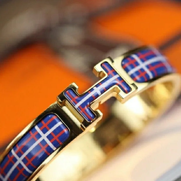 [✨ROSE💎]H TARTAN BRACELET 12MM