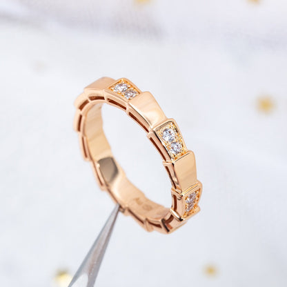 [✨ROSE💎]SERPENTI RING PINK GOLD  3MM