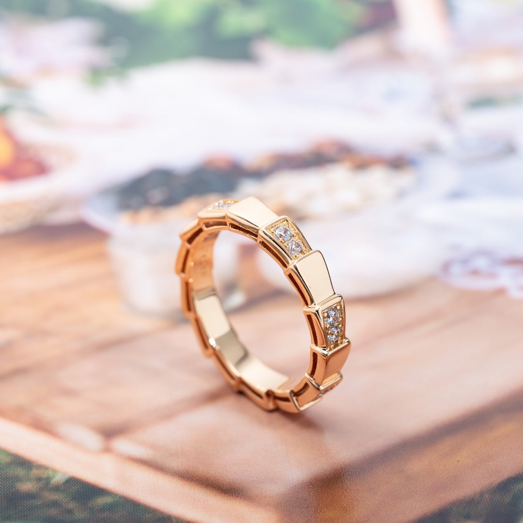 [✨ROSE💎]SERPENTI RING PINK GOLD  3MM