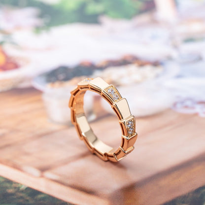 [✨ROSE💎]SERPENTI RING PINK GOLD  3MM