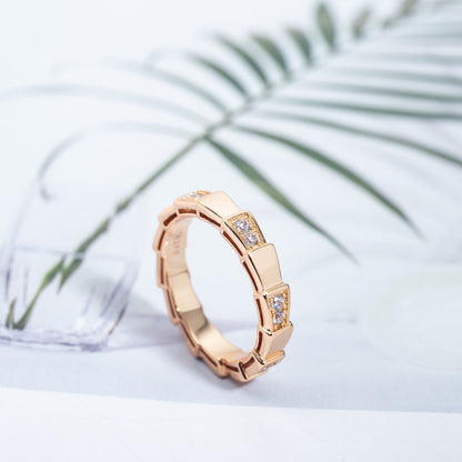 [✨ROSE💎]SERPENTI RING PINK GOLD  3MM