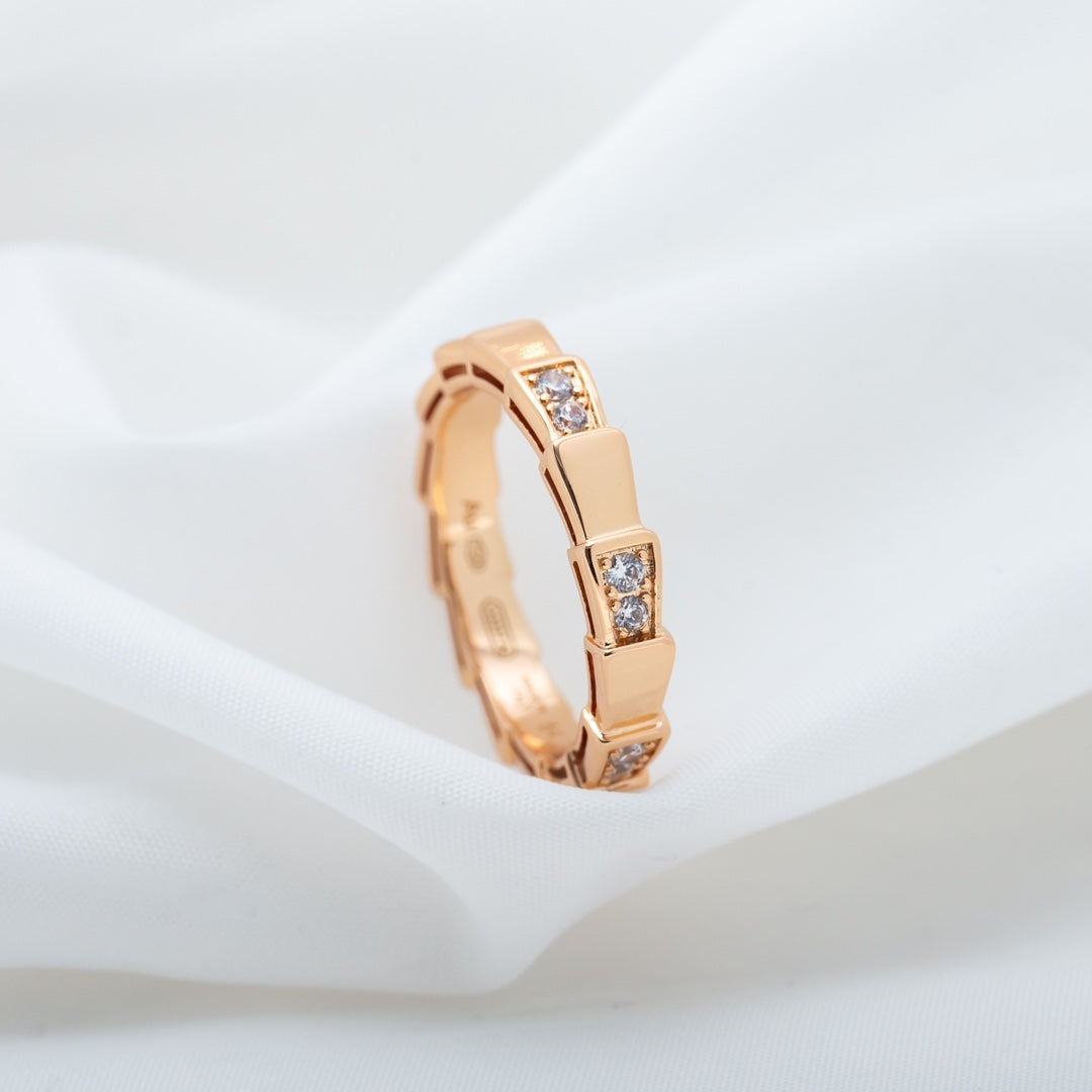 [✨ROSE💎]SERPENTI RING PINK GOLD  3MM
