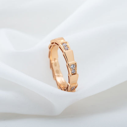 [✨ROSE💎]SERPENTI RING PINK GOLD  3MM