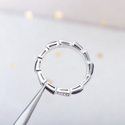 [✨ROSE💎]SERPENTI RING SILVER  DIAMOND BLACK MOP 3MM