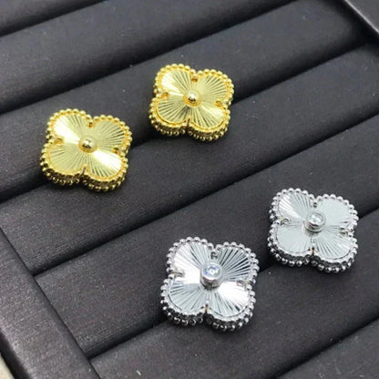 [✨ROSE💎]CLOVER MINI 9.5MM LASER EARRINGS