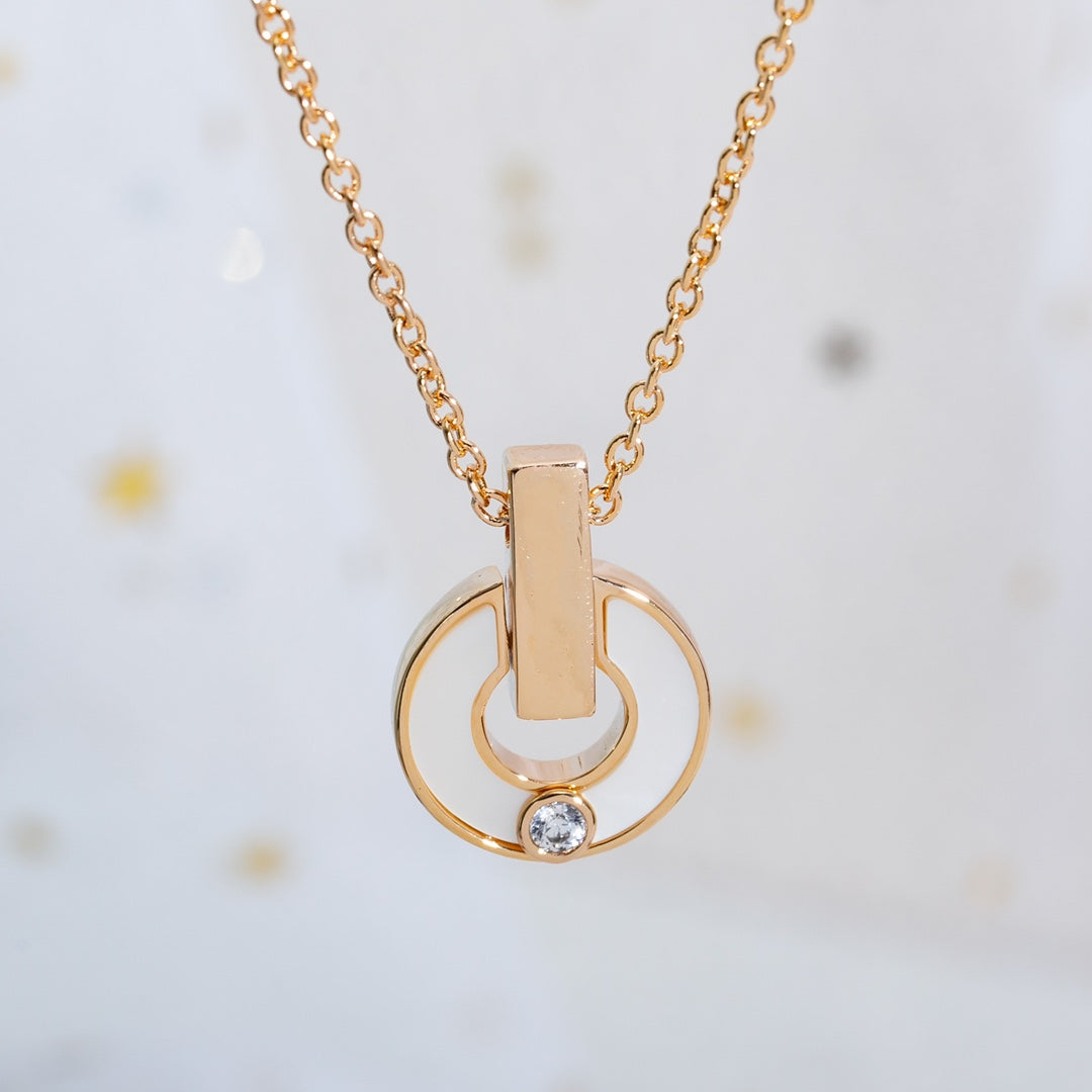[✨ROSE💎]GARI NECKLACE PINK GOLD MOP