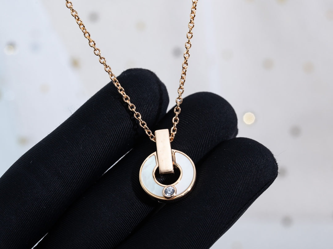 [✨ROSE💎]GARI NECKLACE PINK GOLD MOP