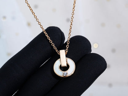 [✨ROSE💎]GARI NECKLACE PINK GOLD MOP