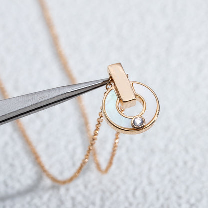 [✨ROSE💎]GARI NECKLACE PINK GOLD MOP