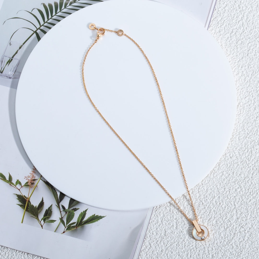[✨ROSE💎]GARI NECKLACE PINK GOLD MOP