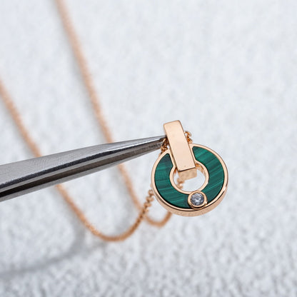 [✨ROSE💎]GARI NECKLACE PINK GOLD MALACHITE