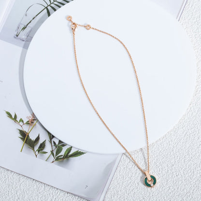 [✨ROSE💎]GARI NECKLACE PINK GOLD MALACHITE