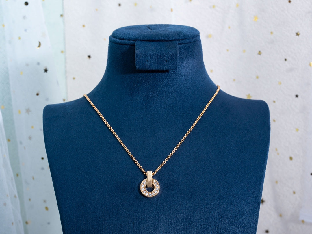 [✨ROSE💎]GARI NECKLACE PINK GOLD DIAMOND