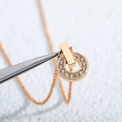[✨ROSE💎]GARI NECKLACE PINK GOLD DIAMOND