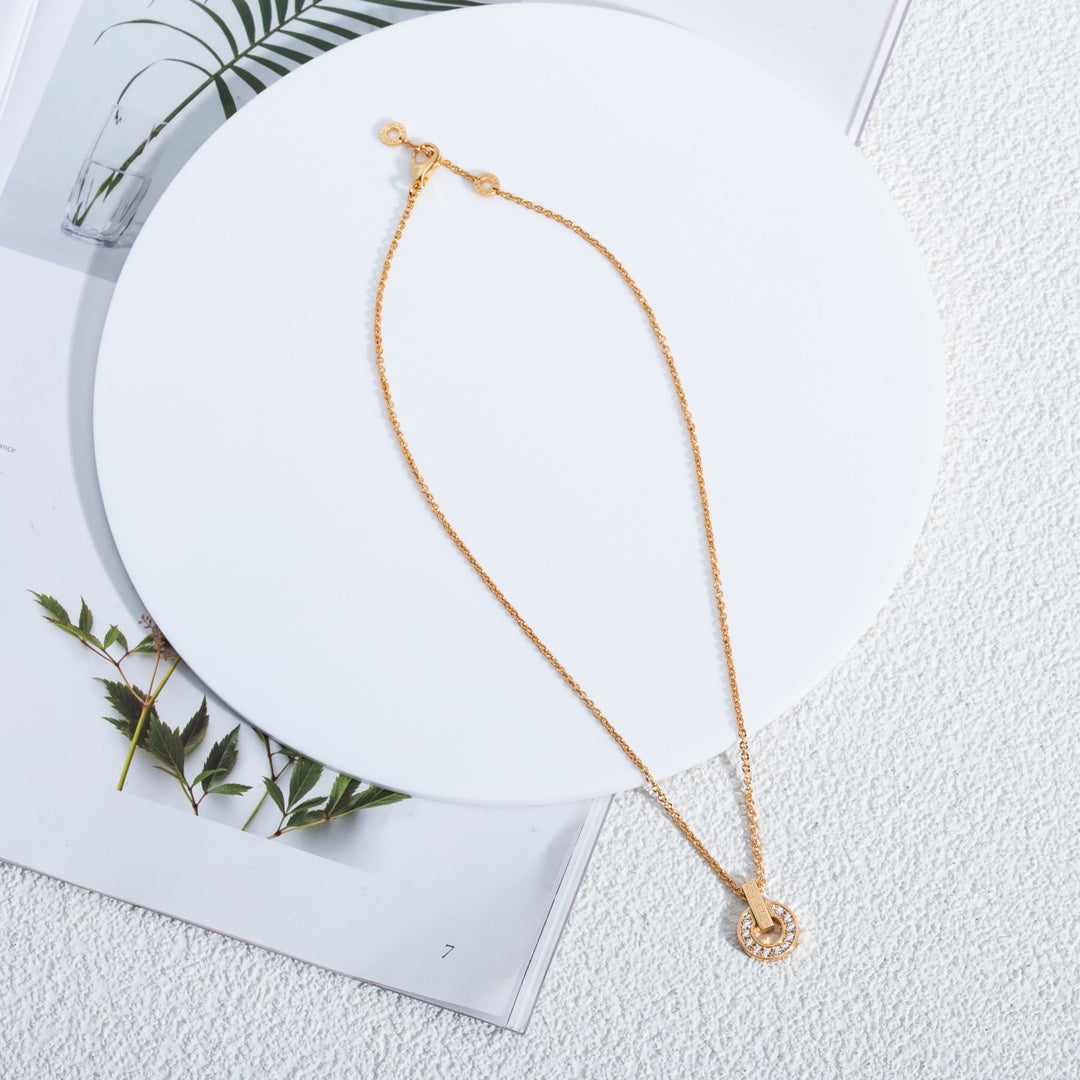 [✨ROSE💎]GARI NECKLACE PINK GOLD DIAMOND
