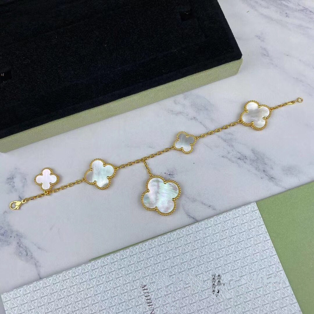 [✨ROSE💎]MAGIC CLOVER MOP GOLD BRACELET 5 MOTIFS