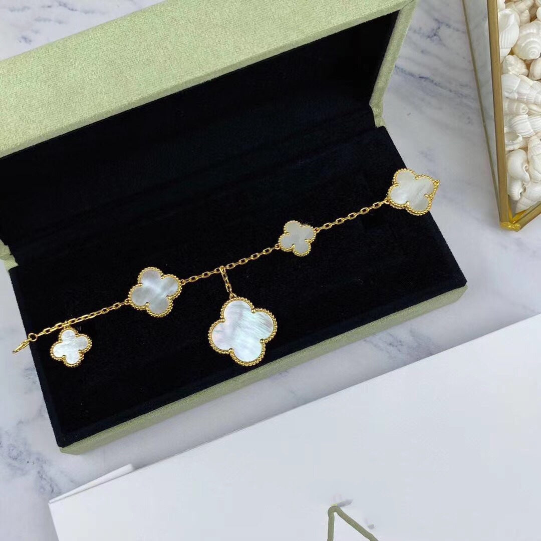 [✨ROSE💎]MAGIC CLOVER MOP GOLD BRACELET 5 MOTIFS