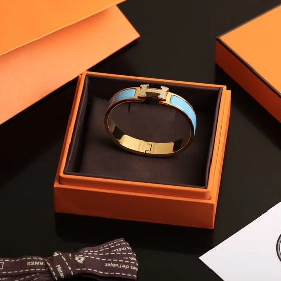 [✨ROSE💎]H CLOUD BLUE BRACELET GOLD DIAMOND