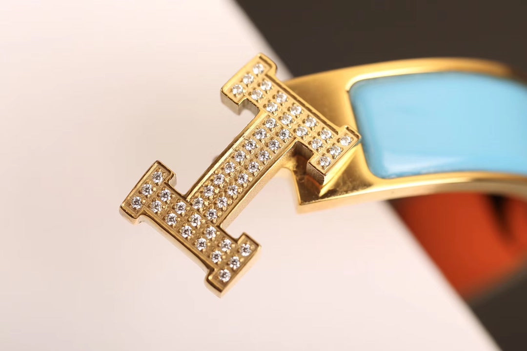[✨ROSE💎]H CLOUD BLUE BRACELET GOLD DIAMOND