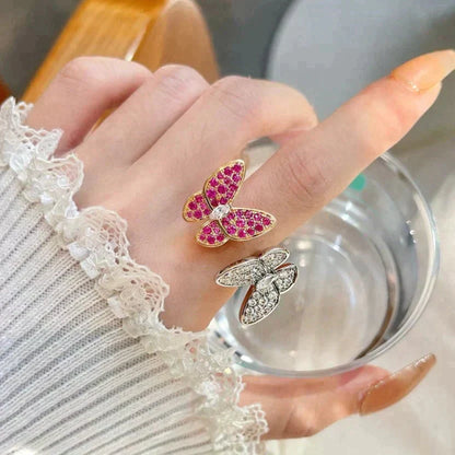 [✨ROSE💎]TWIN BUTTERFLY DIAMOND RING