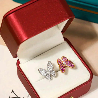 [✨ROSE💎]TWIN BUTTERFLY DIAMOND RING