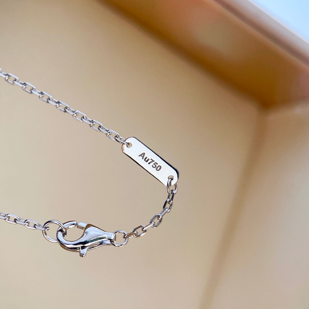 [✨ROSE💎]CLOVER DIAMOND NECKLACE SILVER
