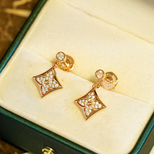[✨ROSE💎]STAR DIAMONDS EARRINGS GOLD