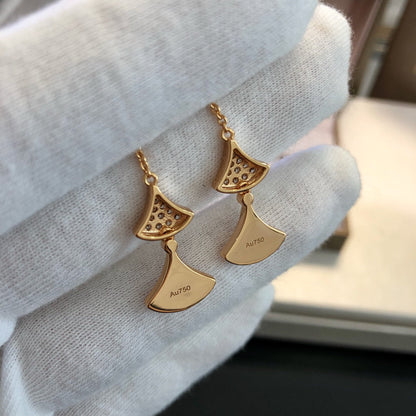 [✨ROSE💎]DREAM EARRINGS 3 MOTIFS DIAMOND MOP PINK GOLD