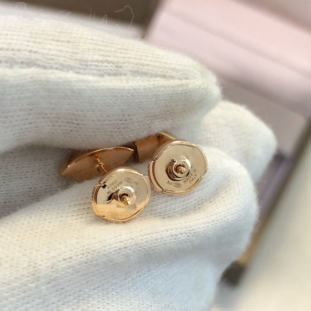 [✨ROSE💎]DREAM EARRINGS 3 MOTIFS ONYX MOP PINK GOLD