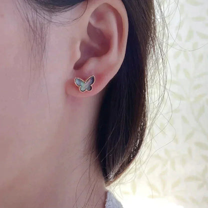 [✨ROSE💎]BUTTERFLY DARK MOP  EARRINGS