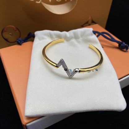 [✨ROSE💎]VOLTE UPSITE DOWN DIAMOND GOLD OPEN BRACELET