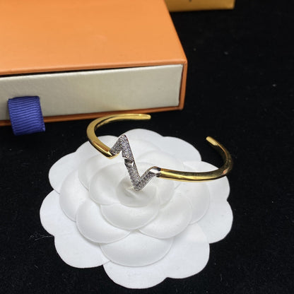 [✨ROSE💎]VOLTE UPSITE DOWN DIAMOND GOLD OPEN BRACELET