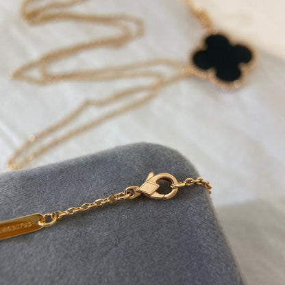 [✨ROSE💎]CLOVER 25MM NECKLACE GOLD ONYX
