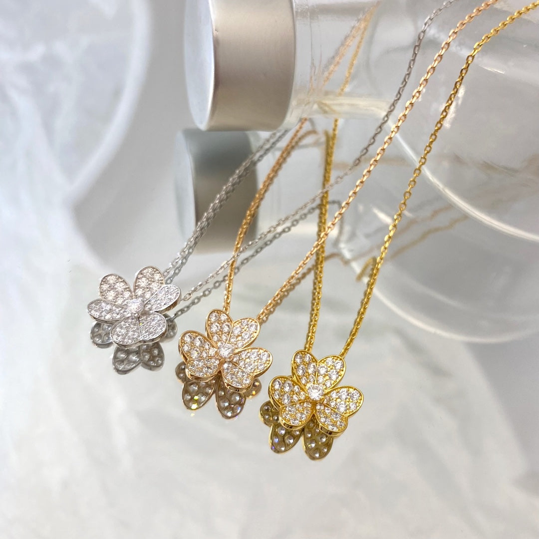 [✨ROSE💎]FLOWER DIAMOND NECKLACE