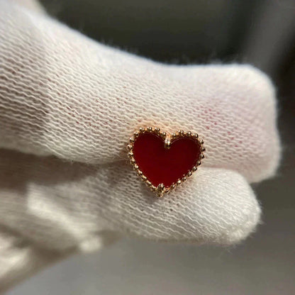 [✨ROSE💎]HEART CARNELIAN STUD EARRINGS