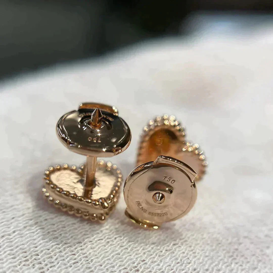 [✨ROSE💎]HEART CARNELIAN STUD EARRINGS