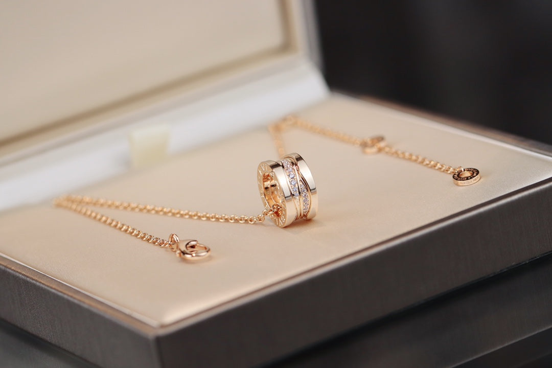 [✨ROSE💎]ZERO 1 PINK GOLD DIAMOND NECKLACE