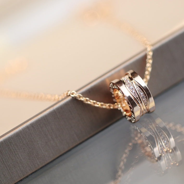 [✨ROSE💎]ZERO 1 PINK GOLD DIAMOND NECKLACE
