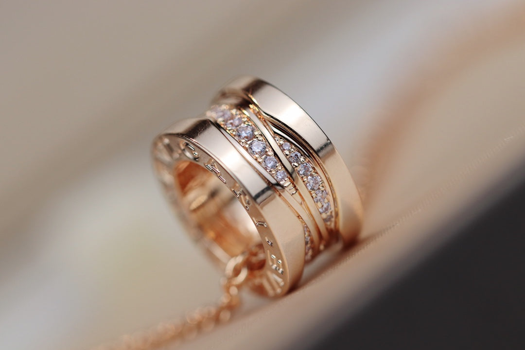 [✨ROSE💎]ZERO 1 PINK GOLD DIAMOND NECKLACE